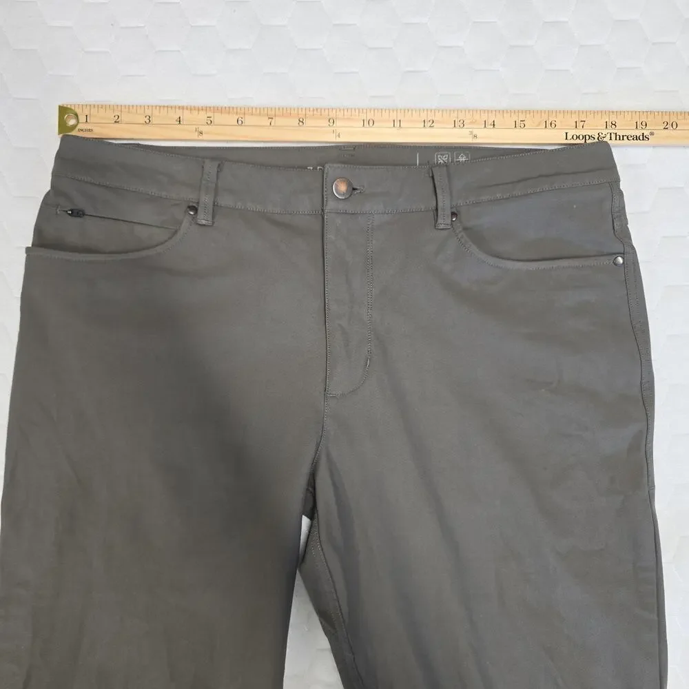 7 Diamonds Infinity 7-Pocket Pants Mens 36x32 Gray Performance Stretch Chino